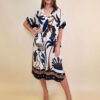 Haljina 56 Hammond - viscose print palme - navy