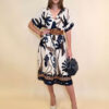 Haljina 56 Hammond - viscose print palme - navy