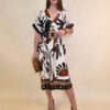 Haljina 56 Hammond - viscose print palme - black