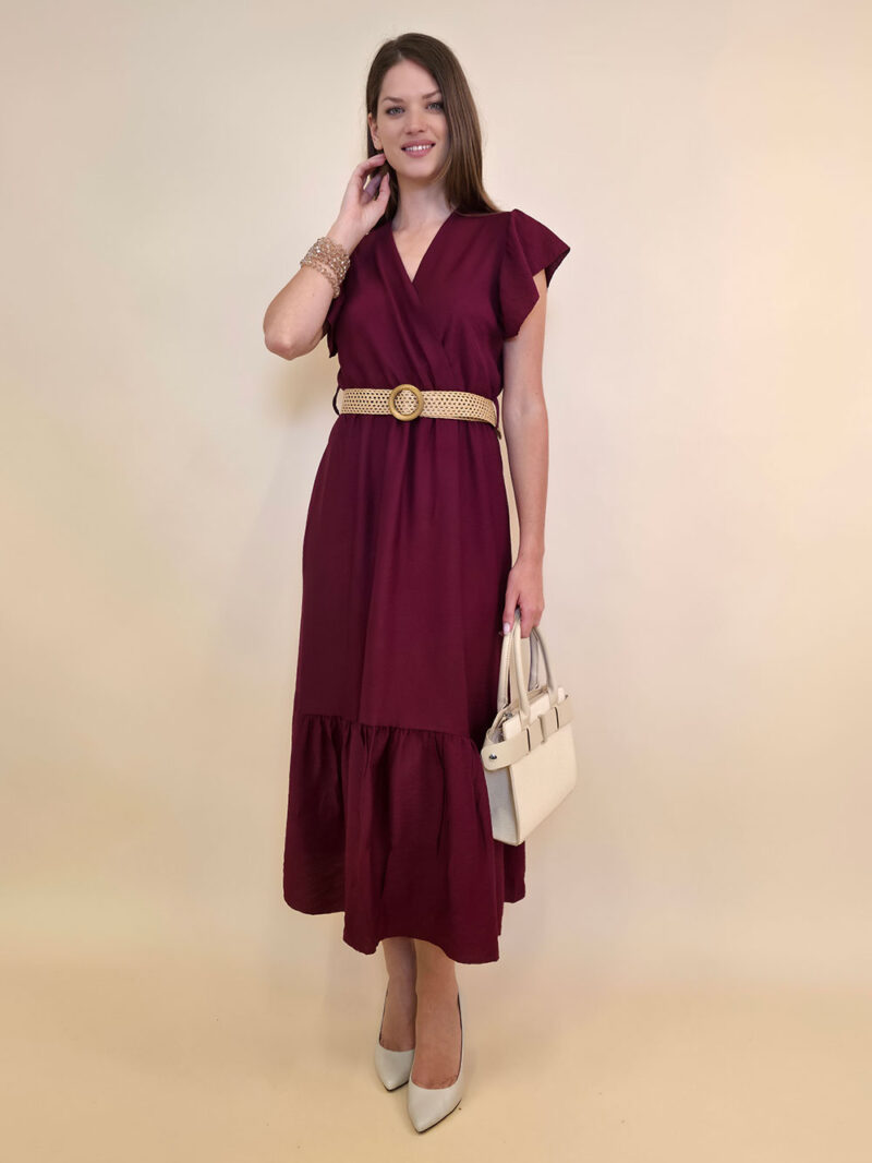 Haljina+remen 46 Aberdeen - viscose UN - burgundy