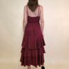 Haljina 48 Laurel - viscose UN 3 volana - burgundy