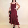 Haljina 48 Laurel - viscose UN 3 volana - burgundy