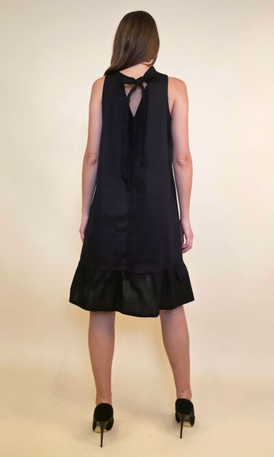 Haljina 40 Louisiana - cotton poplin UN mašna leđa - black