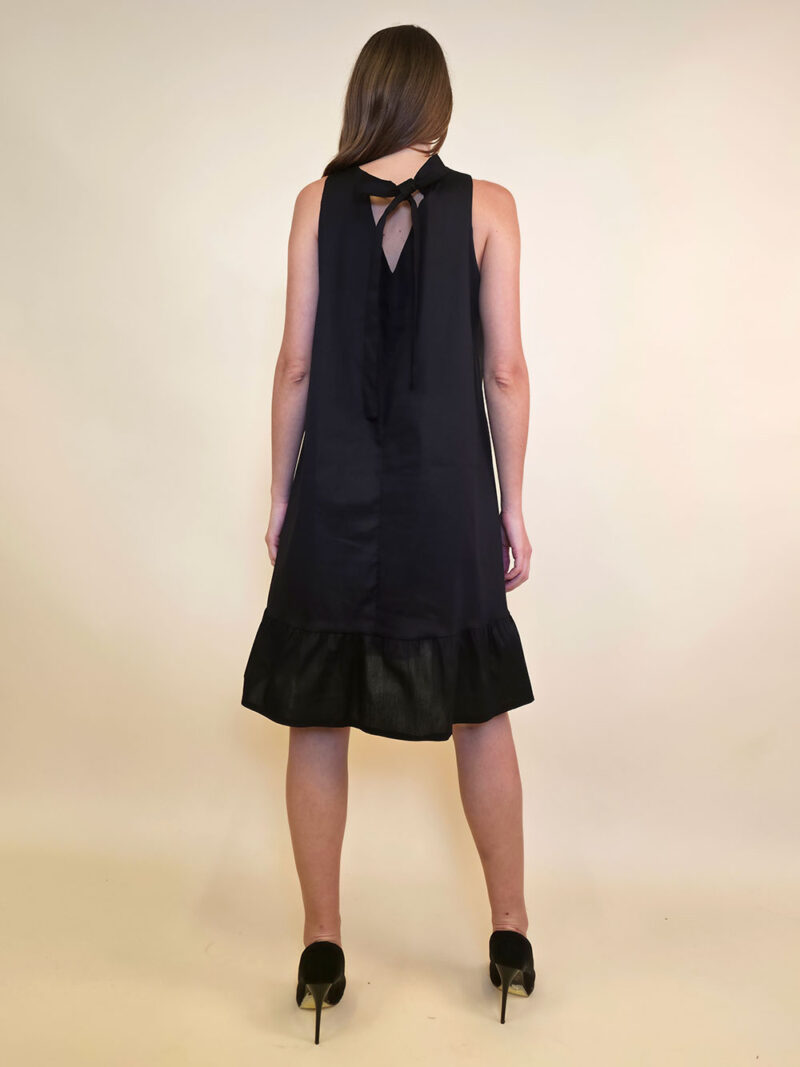 Haljina 40 Louisiana - cotton poplin UN mašna leđa - black