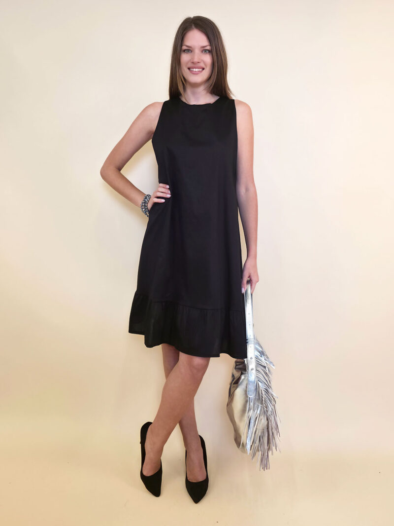 Haljina 40 Louisiana - cotton poplin UN mašna leđa - black