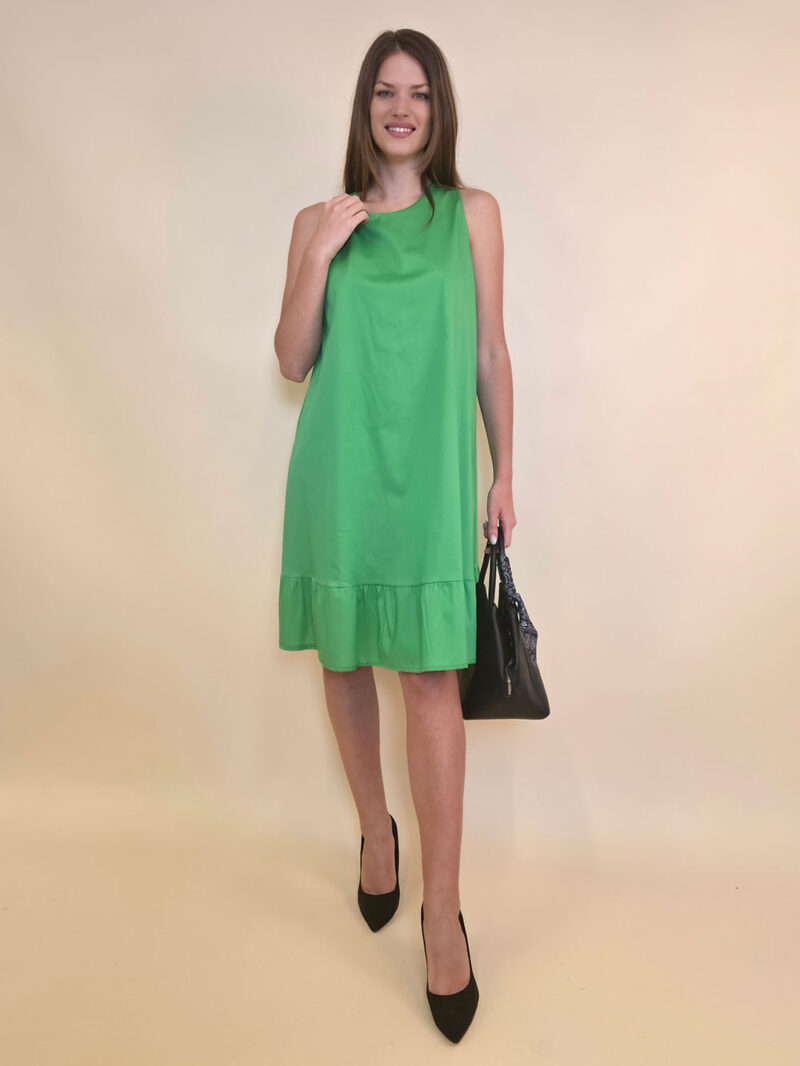 Haljina 40 Louisiana - cotton poplin UN mašna leđa - apple green