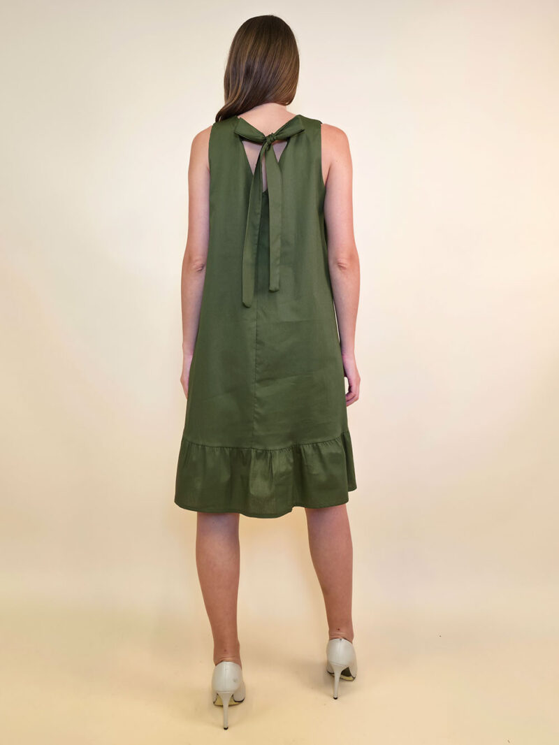 Haljina 40 Louisiana - cotton poplin UN mašna leđa - military