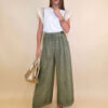 Hlače 56 Alamo - linen/cotton UN - military
