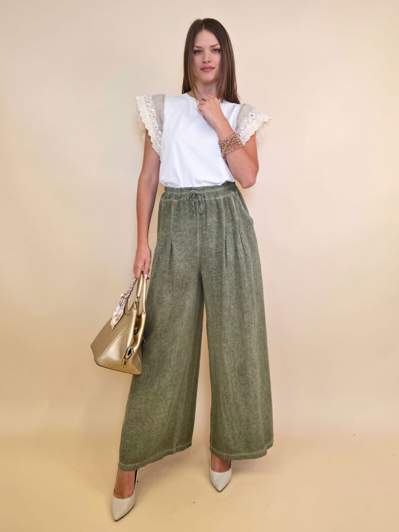 Hlače 56 Alamo - linen/cotton UN - military