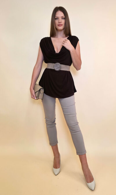 Majica 24 Sophie - viscose UN - d.brown