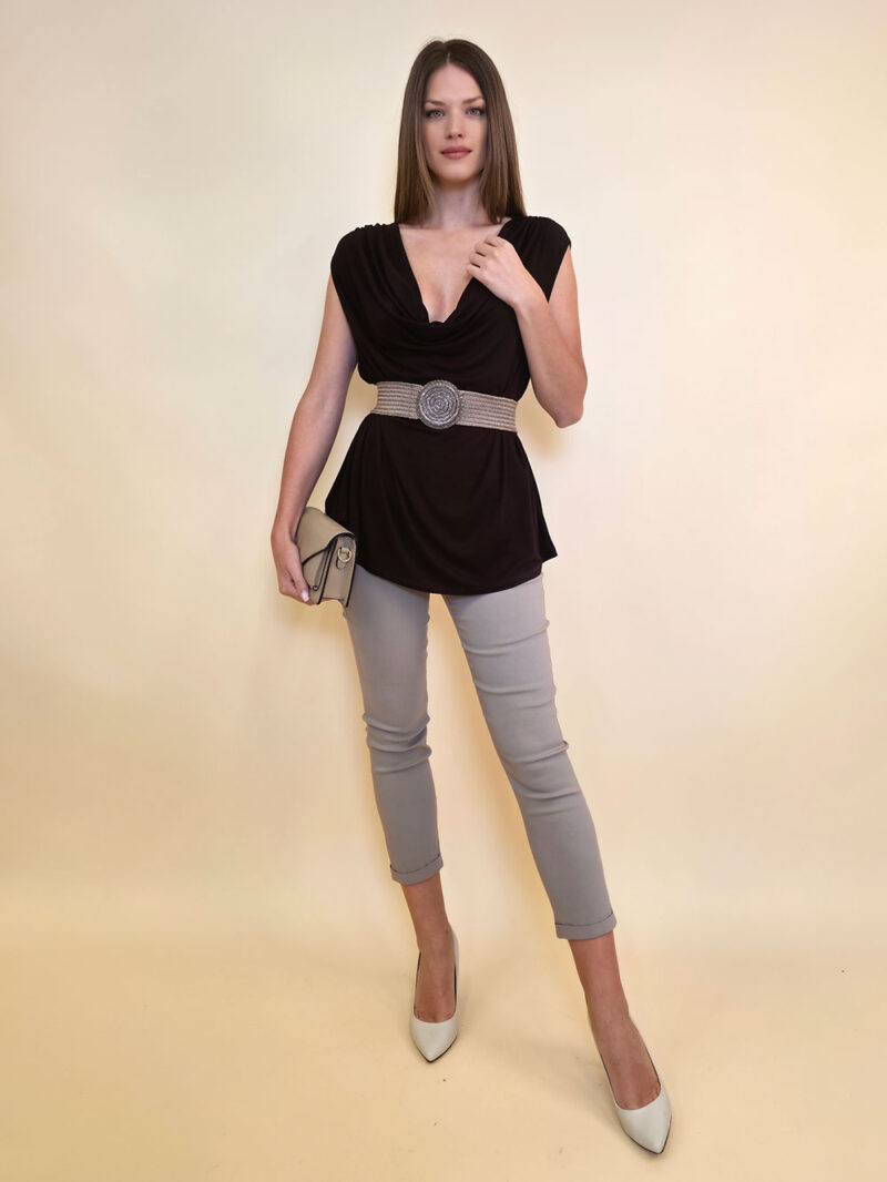 Majica 24 Sophie - viscose UN - d.brown