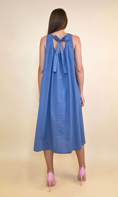 Haljina 44 Georgia - cotton UN mašna leđa - jeans