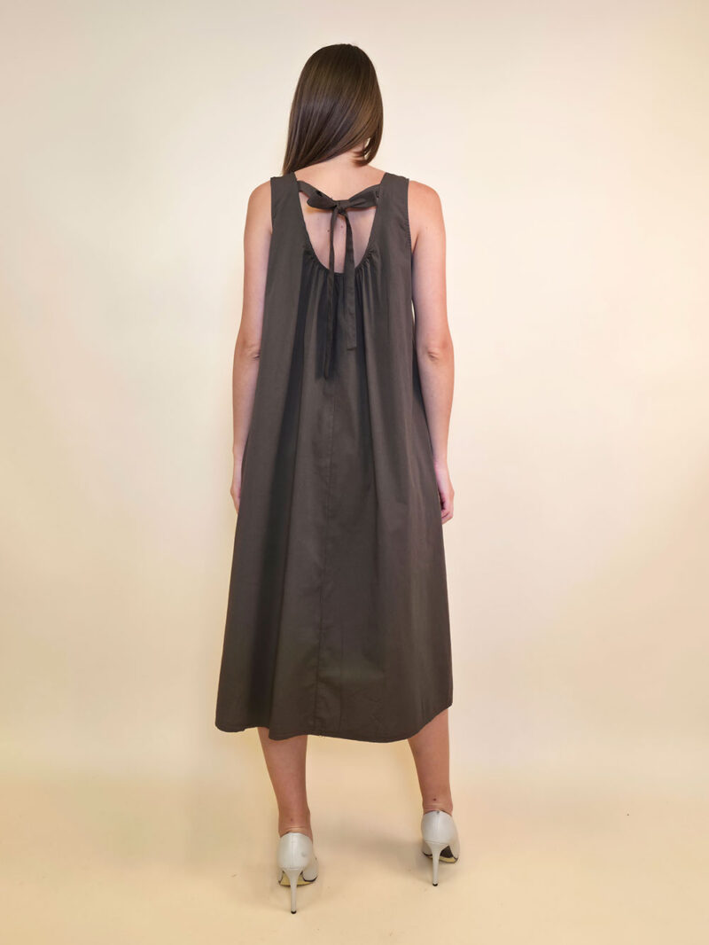 Haljina 44 Georgia - cotton UN mašna leđa - brown