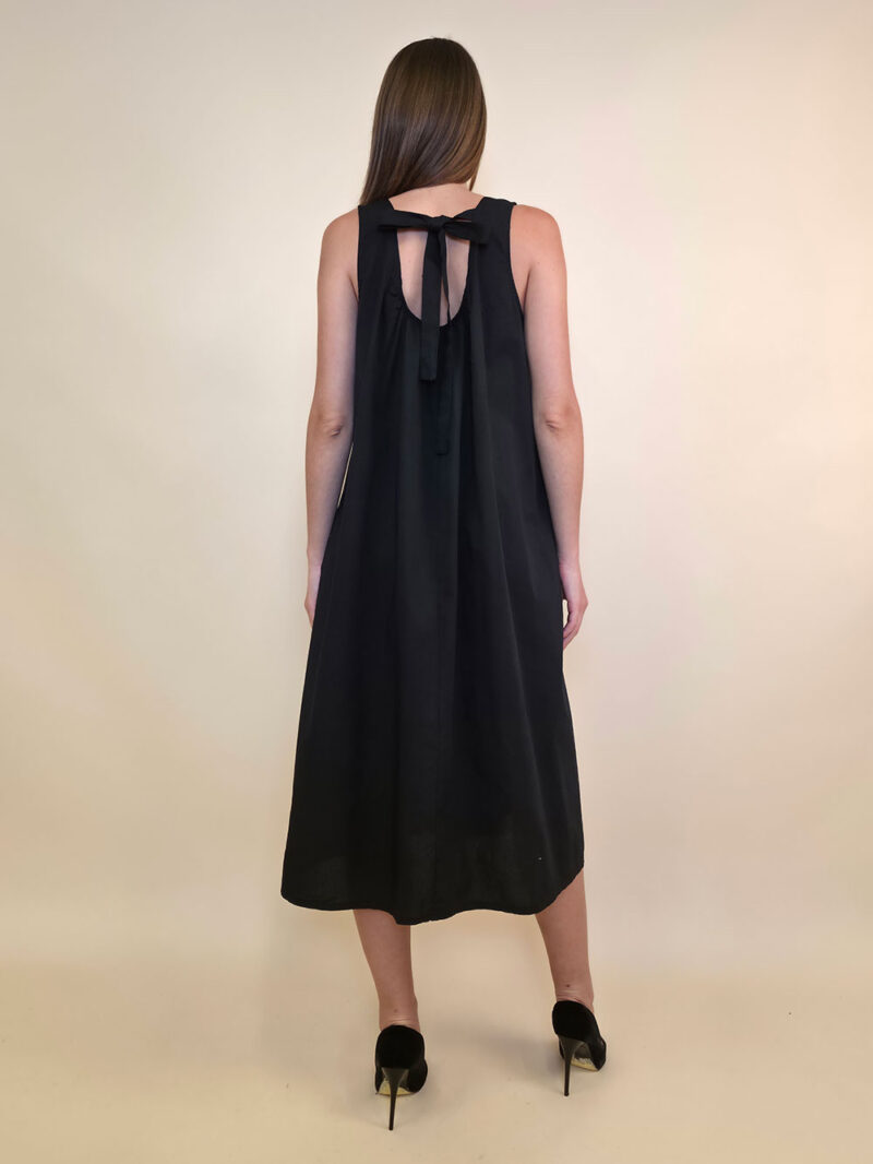 Haljina 44 Georgia - cotton UN mašna leđa - black