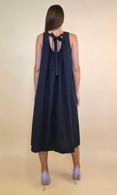 Haljina 44 Georgia - cotton UN mašna leđa - navy