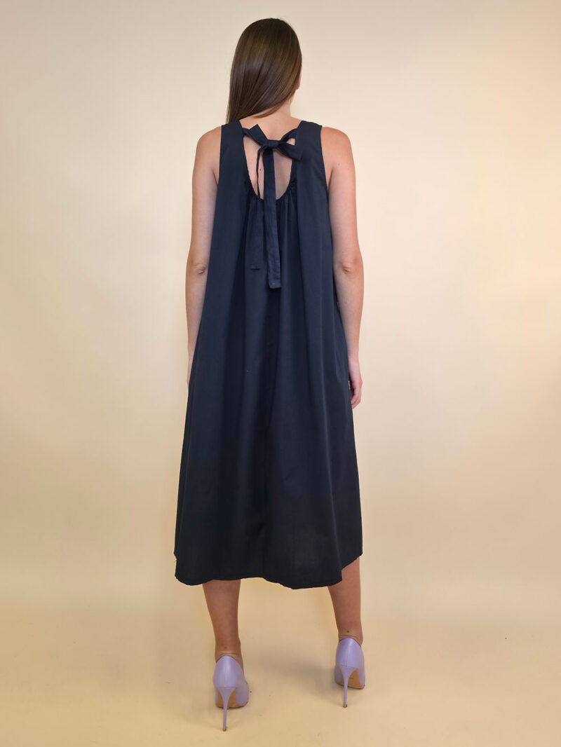 Haljina 44 Georgia - cotton UN mašna leđa - navy