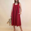 Haljina 44 Georgia - cotton UN mašna leđa - burgundy