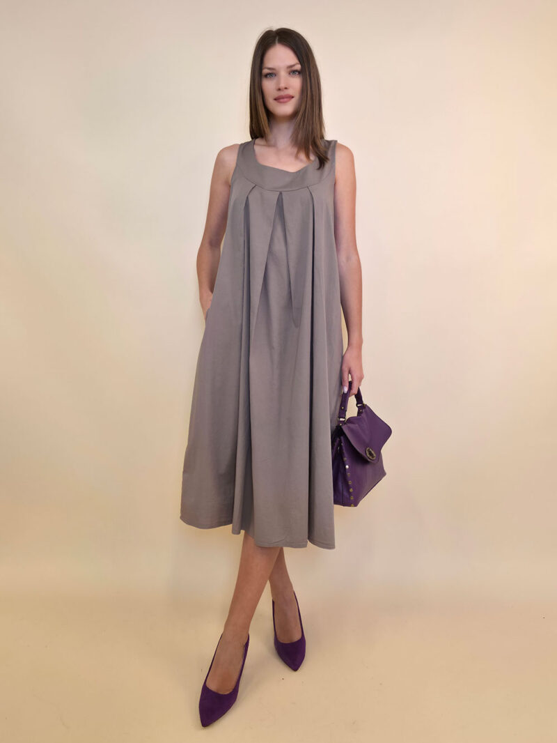 Haljina 44 Georgia - cotton UN mašna leđa - fango