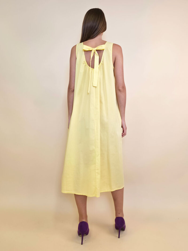 Haljina 44 Georgia - cotton UN mašna leđa - yellow