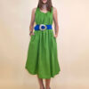 Haljina 44 Georgia - cotton UN mašna leđa - apple green