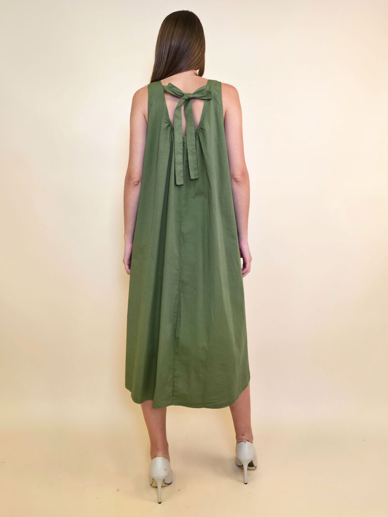 Haljina 44 Georgia - cotton UN mašna leđa - military