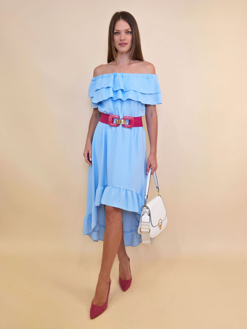 Haljina 34 Alabama - tesutto UN volani - sky blue