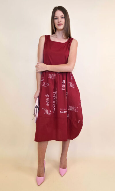 Haljina 44 Portland - cotton UN/print - india red