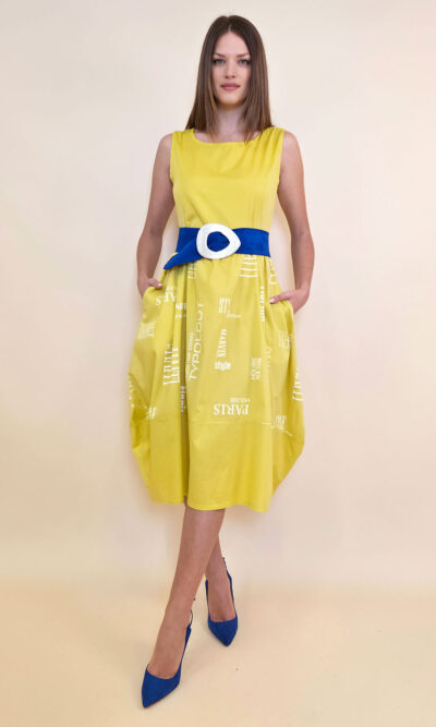 Haljina 44 Portland - cotton UN/print - yellow