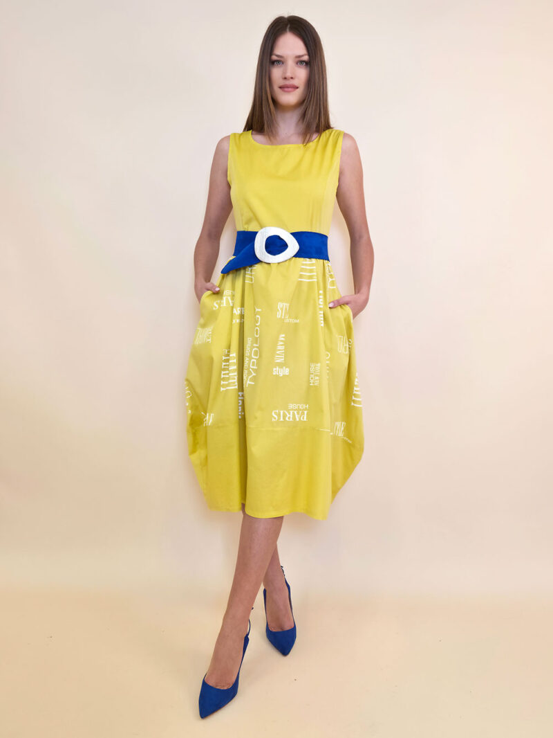 Haljina 44 Portland - cotton UN/print - yellow