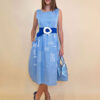 Haljina 44 Portland - cotton UN/print - sky blue