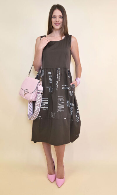 Haljina 44 Portland - cotton UN/print - brown