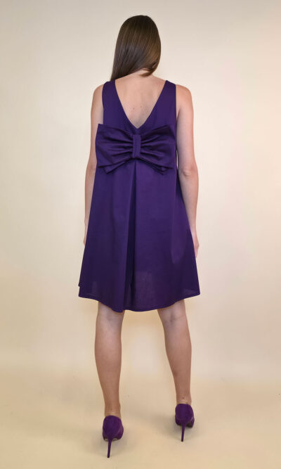 Haljina 48 Virginia - cotton poplin UN mašna/reversible - purple