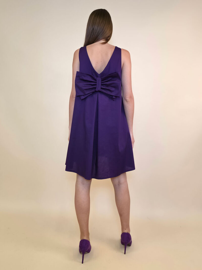 Haljina 48 Virginia - cotton poplin UN mašna/reversible - purple