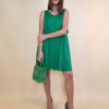 Haljina 48 Virginia - cotton poplin UN mašna/reversible - green
