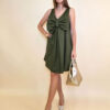 Haljina 48 Virginia - cotton poplin UN mašna/reversible - military