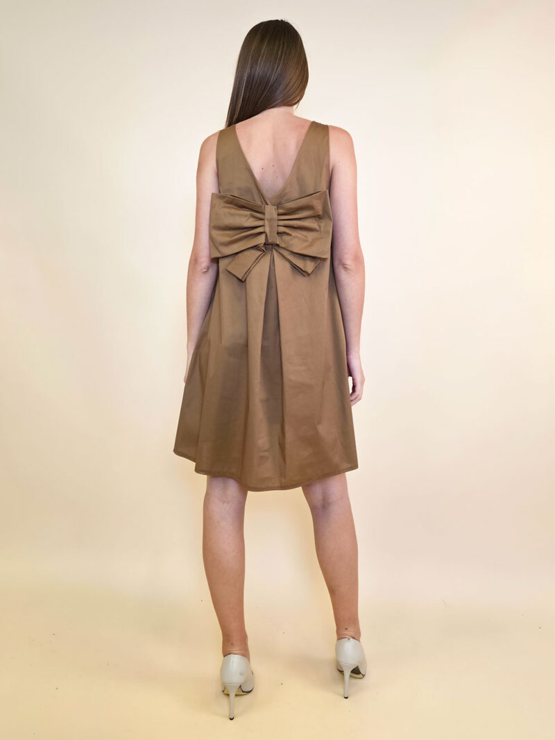 Haljina 48 Virginia - cotton poplin UN mašna/reversible - camel