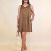 Haljina 48 Virginia - cotton poplin UN mašna/reversible - camel