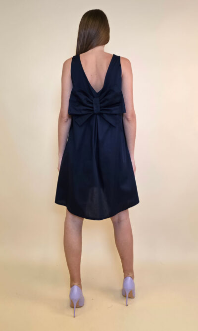 Haljina 48 Virginia - cotton poplin UN mašna/reversible - malibu