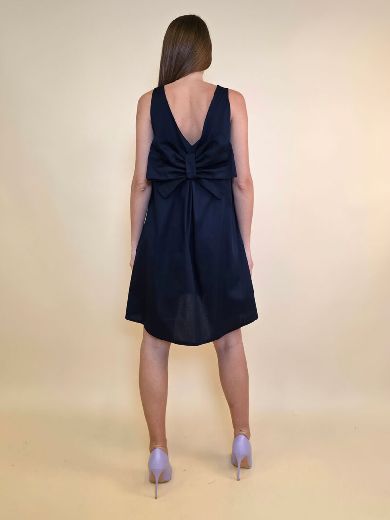Haljina 48 Virginia - cotton poplin UN mašna/reversible - navy