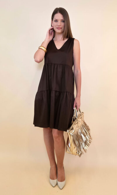 Haljina 36 Santa Fe - cotton poplin UN - brown