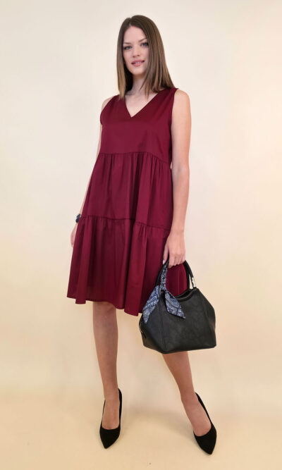 Haljina 36 Santa Fe - cotton poplin UN - burgundy