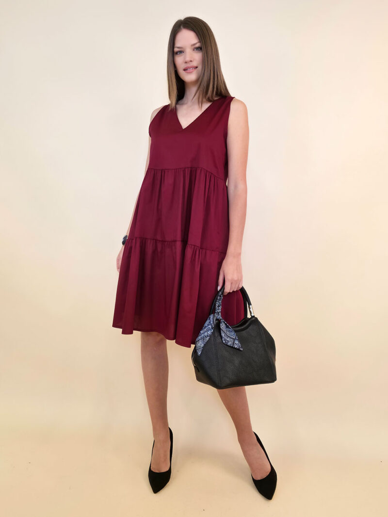 Haljina 36 Santa Fe - cotton poplin UN - burgundy