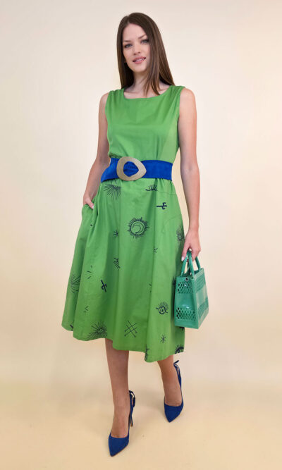 Haljina 40 De Soto - cotton print - apple green