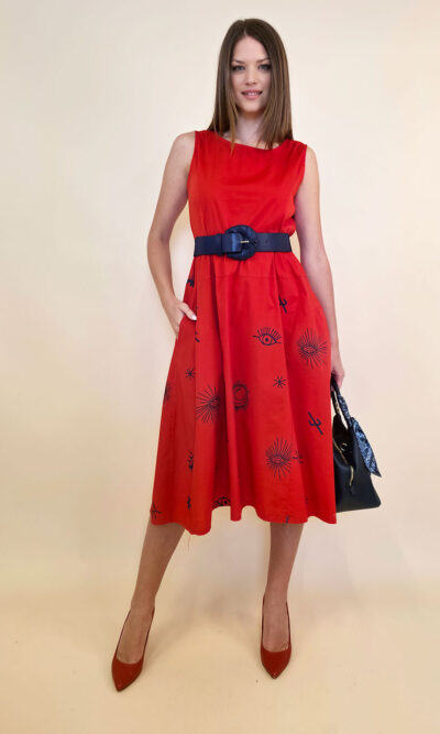 Haljina 40 De Soto - cotton print - red