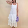 Haljina 48 Laurel - viscose UN 3 volana - white