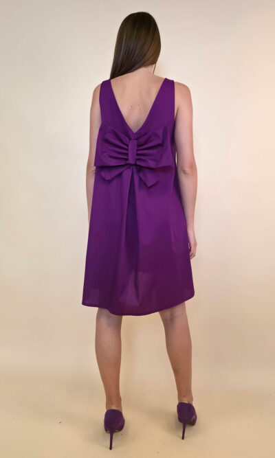 Haljina 48 Virginia - cotton poplin UN mašna/reversible - viola