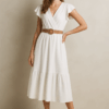 Haljina+remen 46 Aberdeen - viscose UN - white