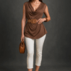 Majica 24 Sophie - viscose UN - brown