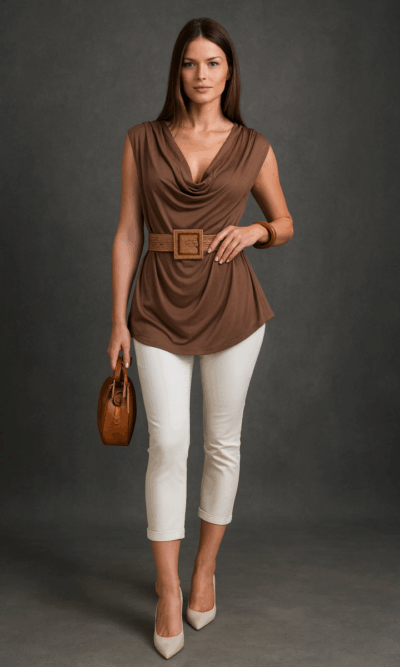 Majica 24 Sophie - viscose UN - brown
