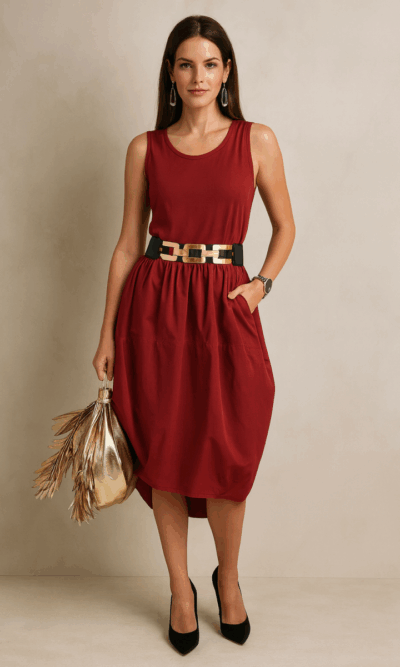 Haljina 40 Ripley - cotton UN - india red